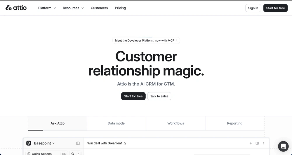 Attio è un CRM flessibile e moderno.