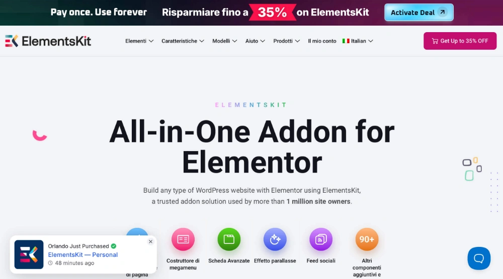 ElementsKit è un add-on per Elementor performante.
