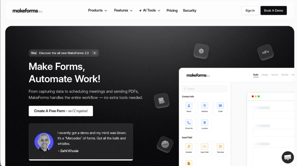 Makeforms aiuta a creare forms con bassi tassi di abbandono.