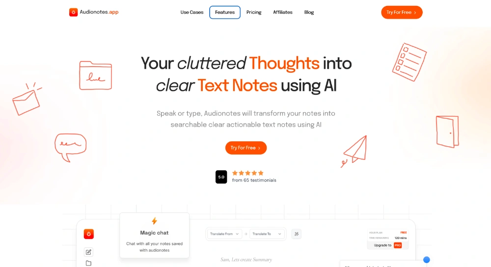 Audionotes e le app per trascrivere audio