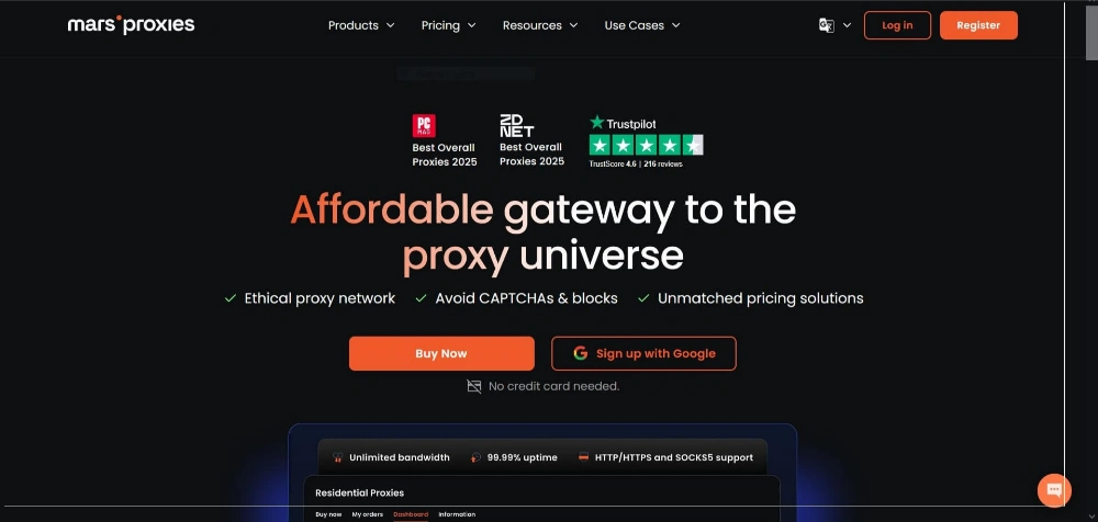 MarsProxies, servizio di proxy adatto anche al singolo individuo.