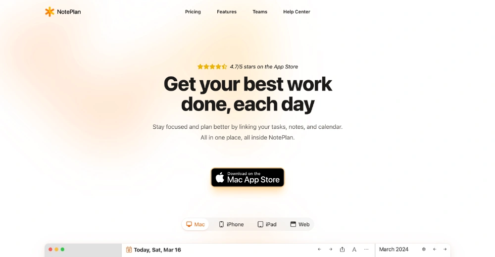 Noteplan app per appunti Mac