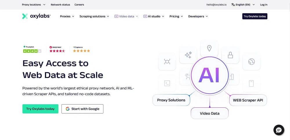 Oxylabs, servizio etico di proxy di qualità.